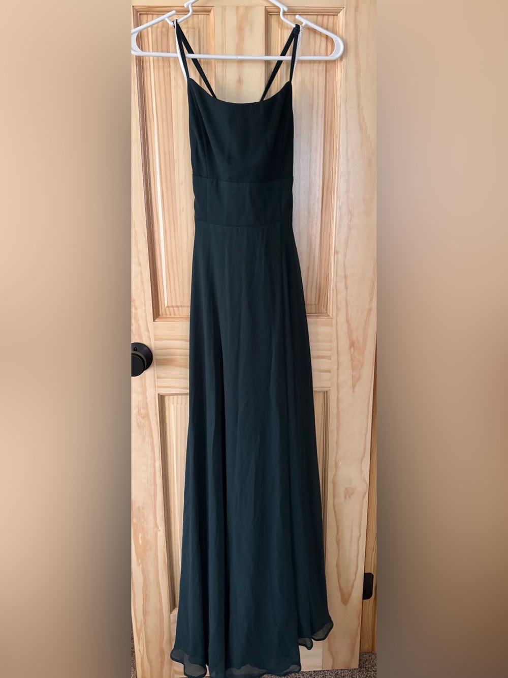 Y2K Lulu's Forest Green Double Spaghetti Strap Maxi Dress